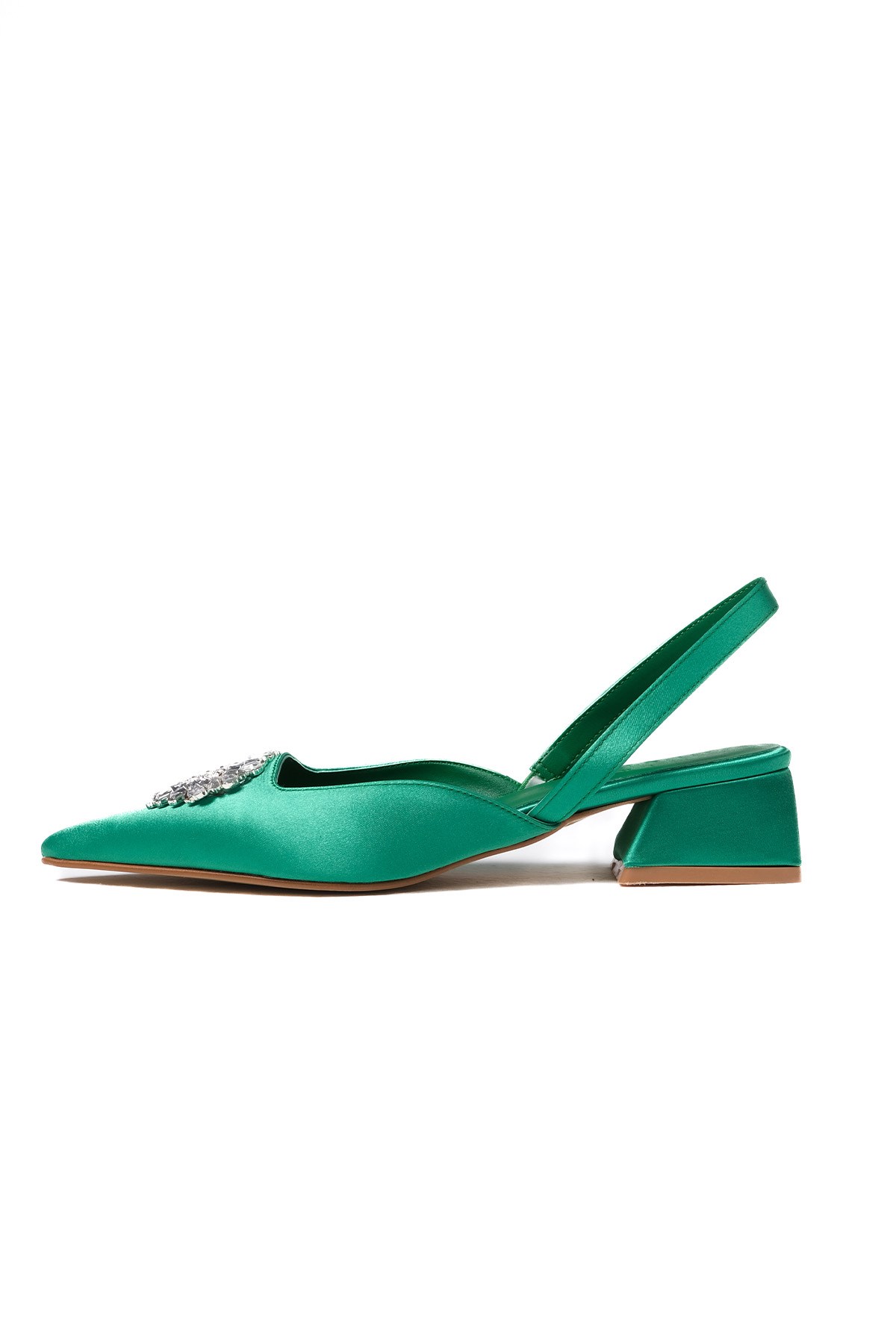 Claudia Yeşil Renk Kısa Topuklu Ayakkabı
