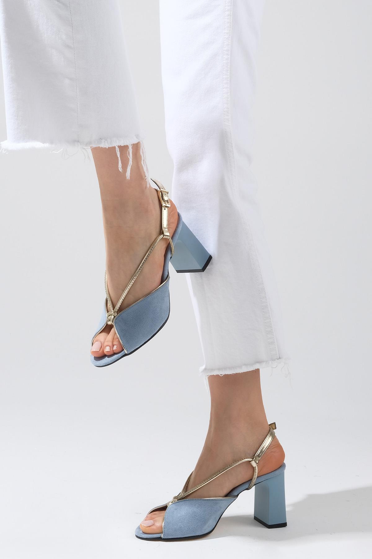 Colette Mavi Renk Topuklu Sandalet