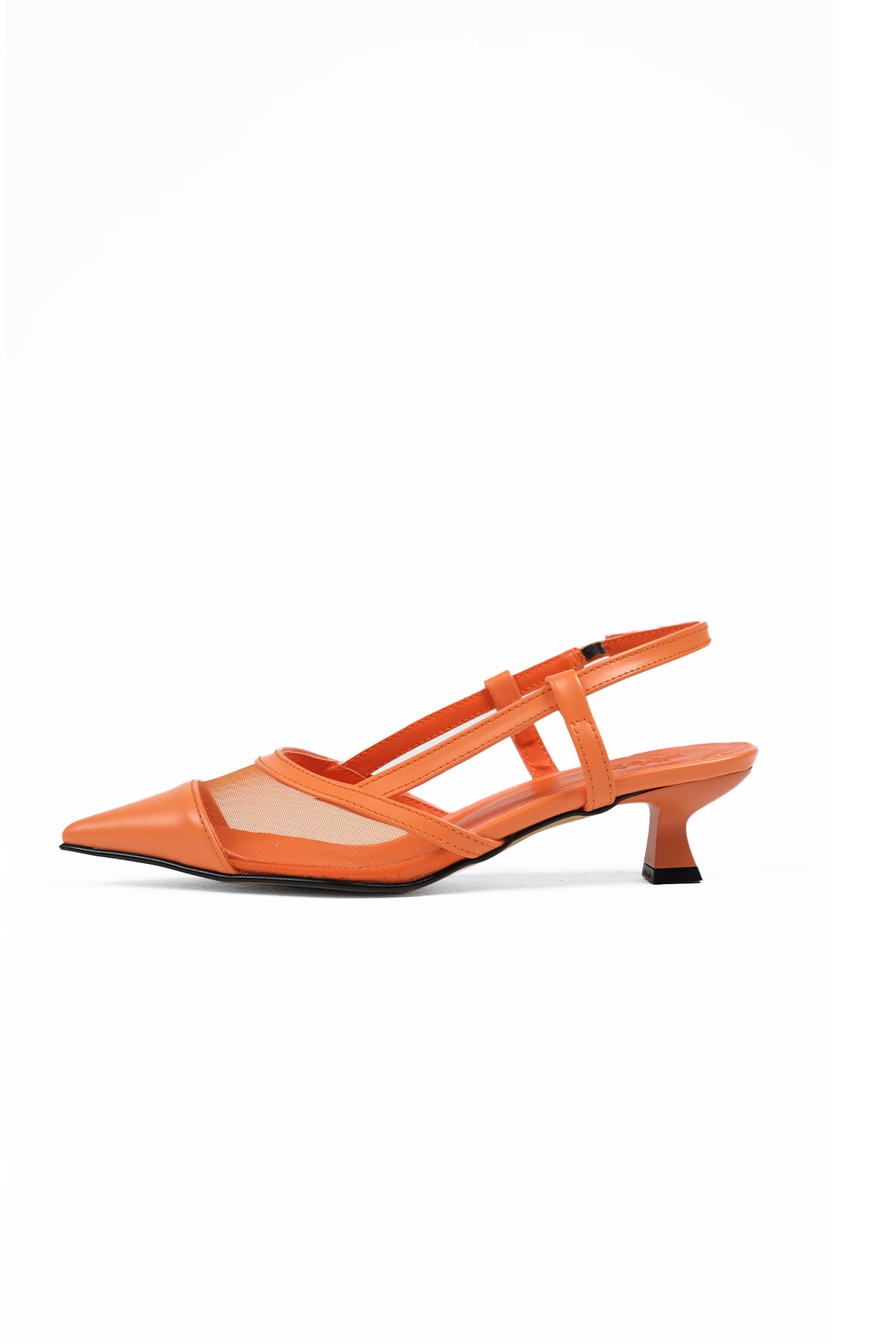 Diane Turuncu Renk Kısa Topuklu Ayakkabı