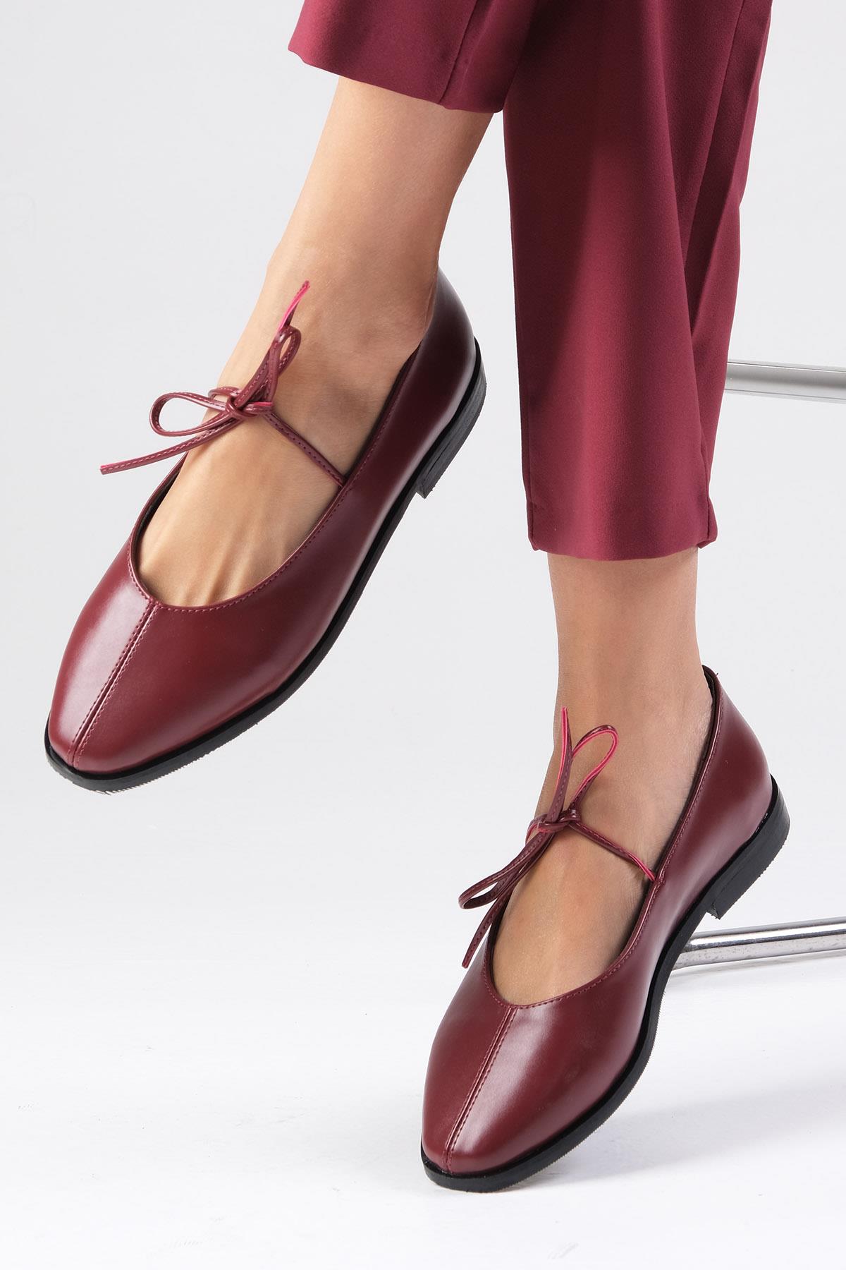 Elaine Bordo Renk Babet Ayakkabı