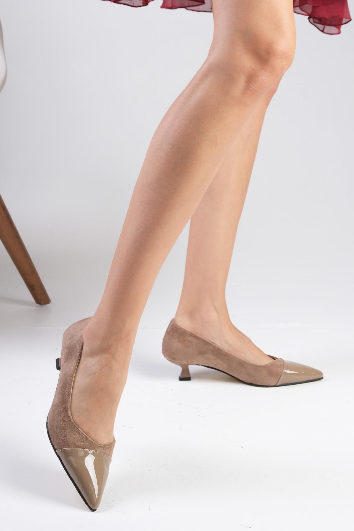 Elenor Vizon Renk Kısa Topuklu Ayakkabı