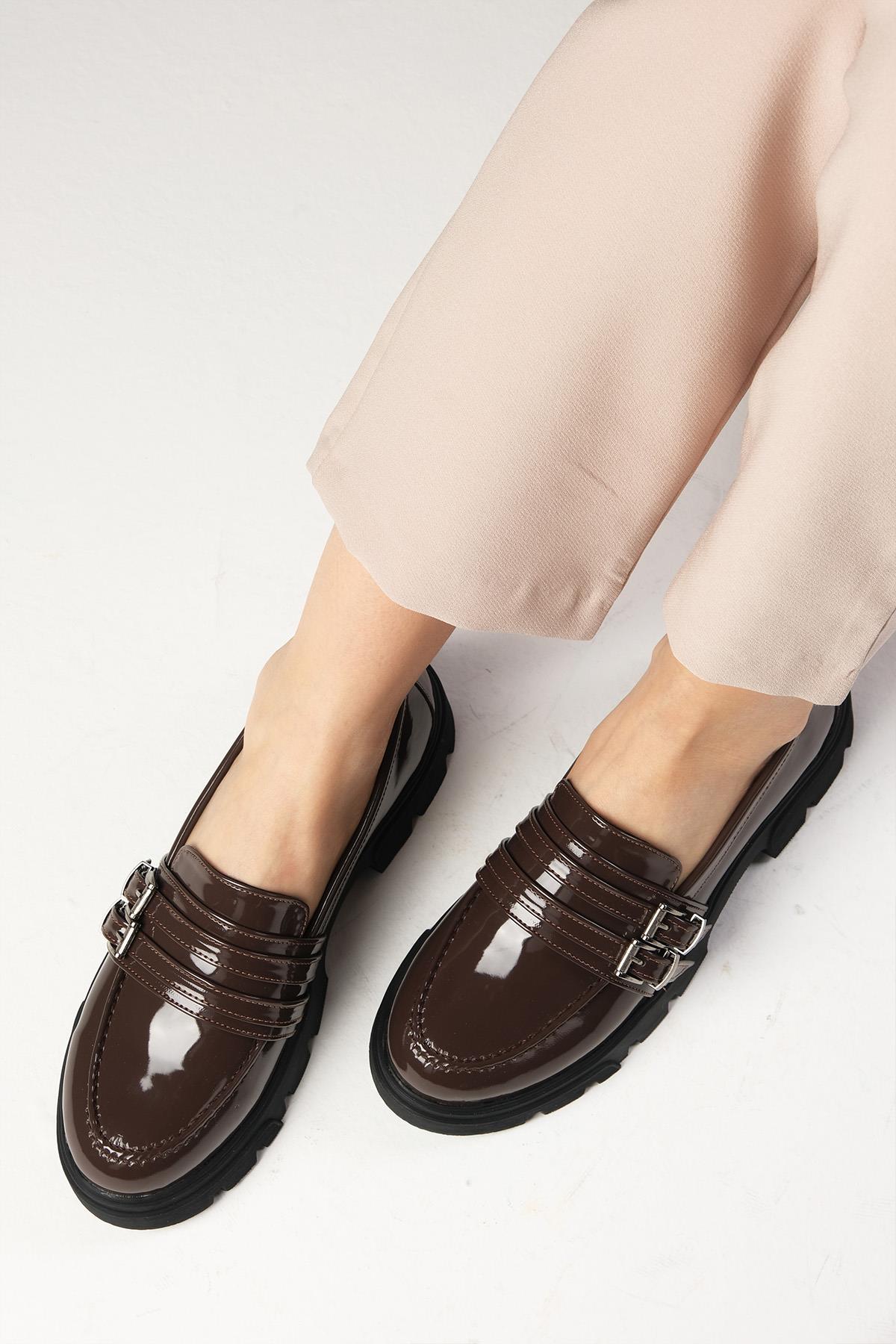 Gaby Kahverengi Kalın Tabanlı Oxford Ayakkabı