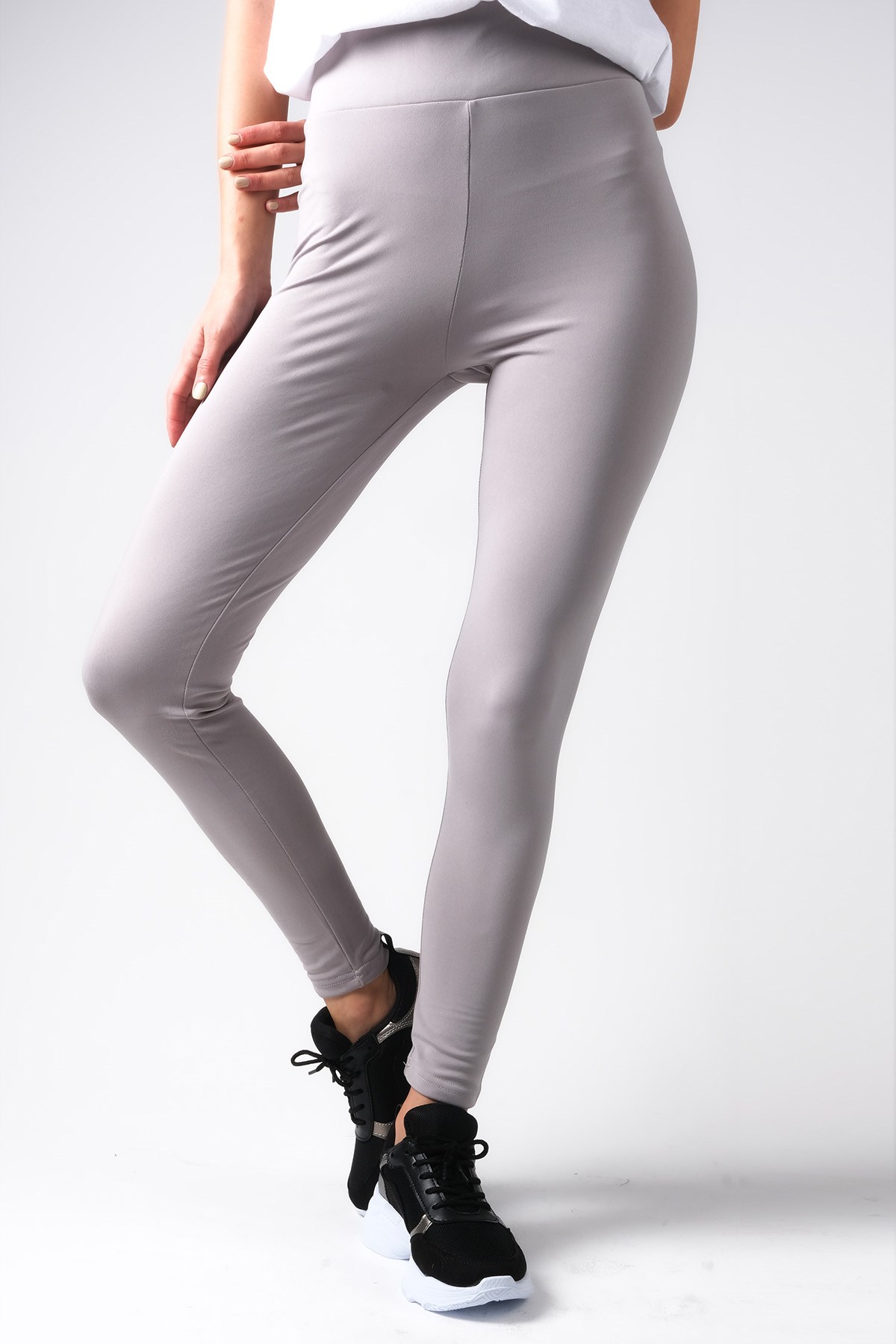 MIOROPA Gri Renk Yüksek Bel Tayt