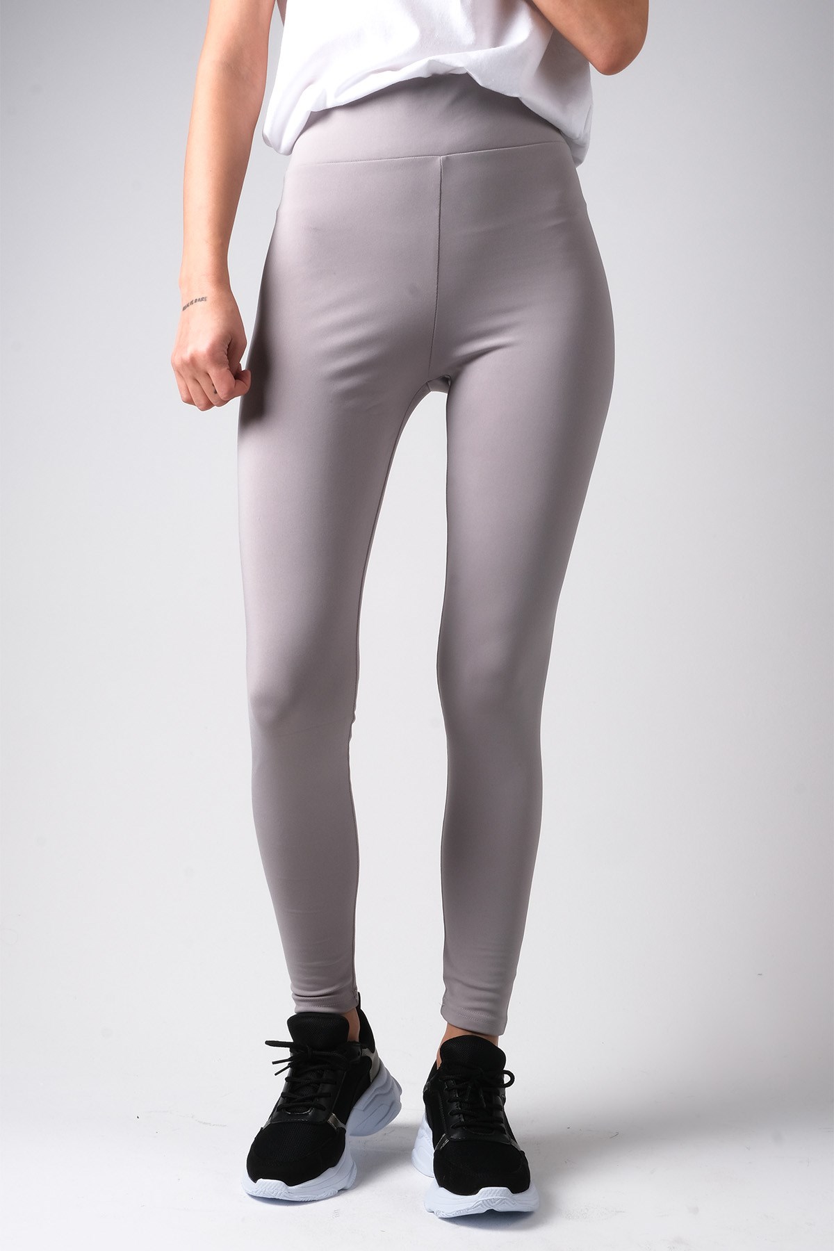 MIOROPA Gri Renk Yüksek Bel Tayt