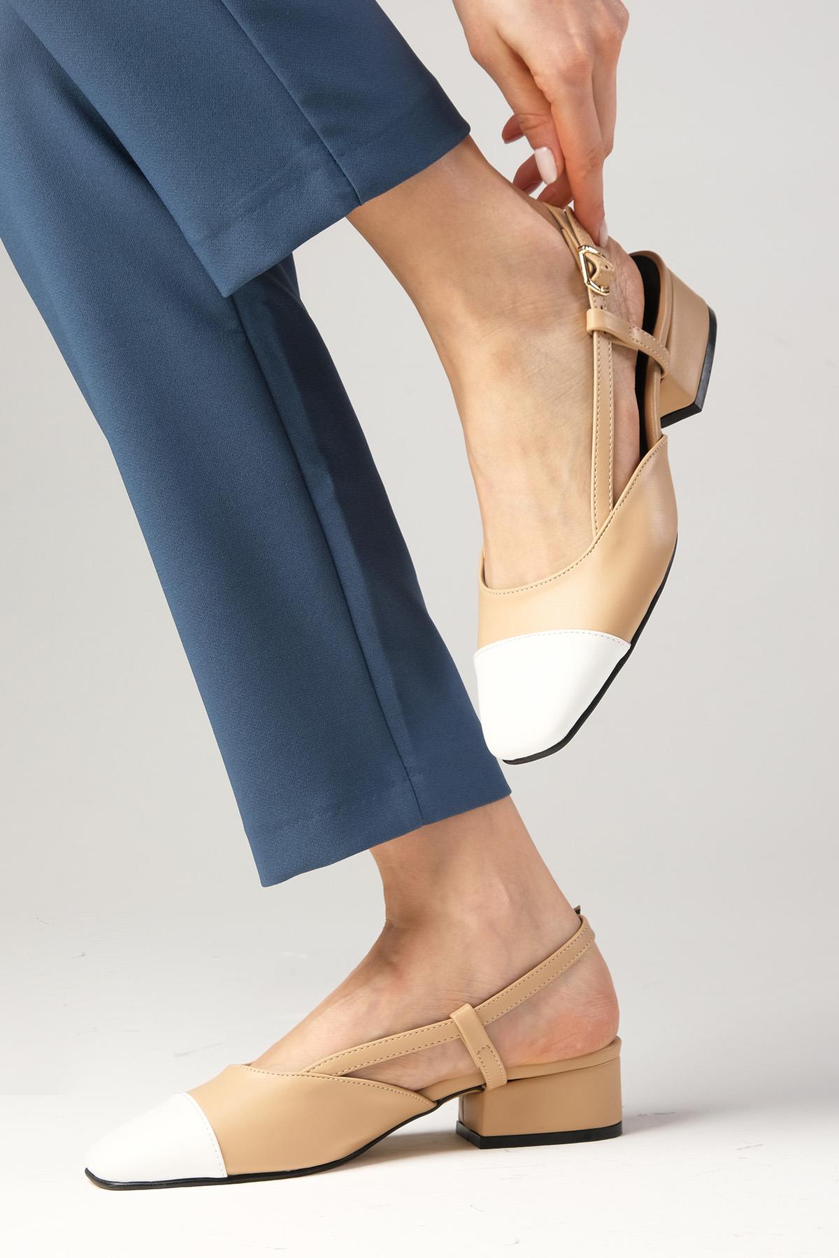 Hilda Taba Renk Kısa Topuklu Ayakkabı