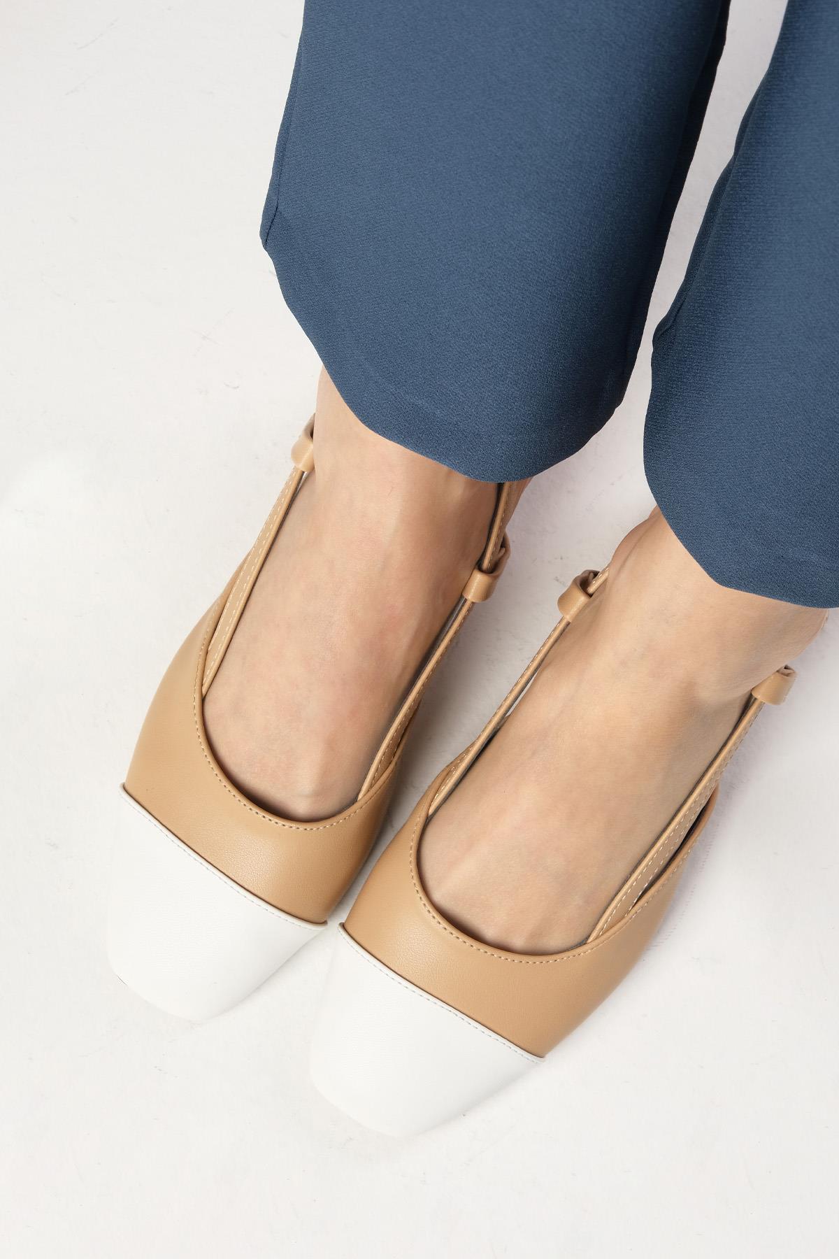 Hilda Taba Renk Kısa Topuklu Ayakkabı