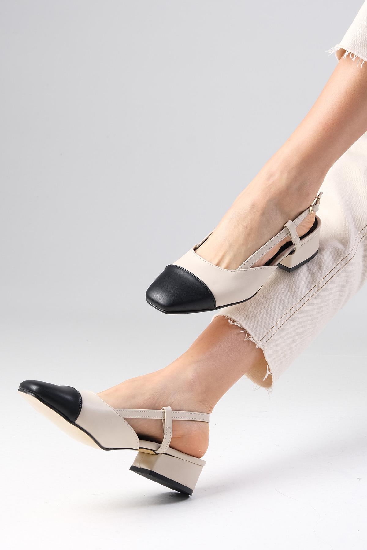 Hilda Ten Rengi Kısa Topuklu Ayakkabı