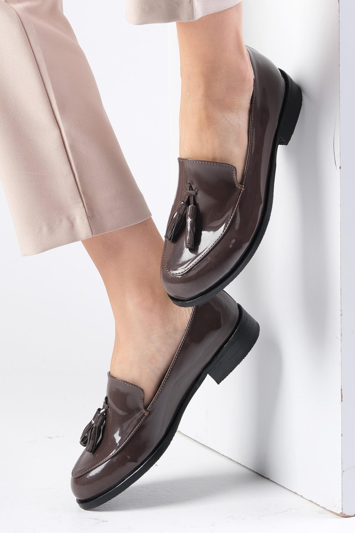 Iris Kahverengi Rugan Oxford Ayakkabı