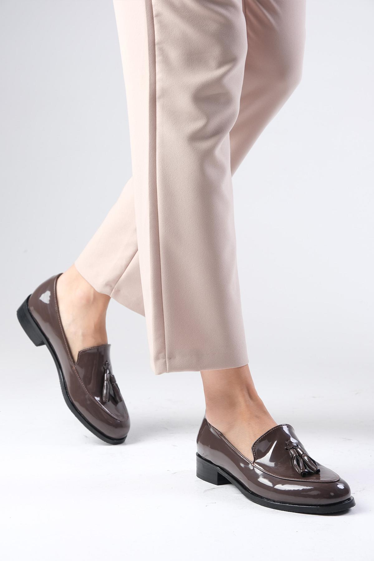 Iris Kahverengi Rugan Oxford Ayakkabı