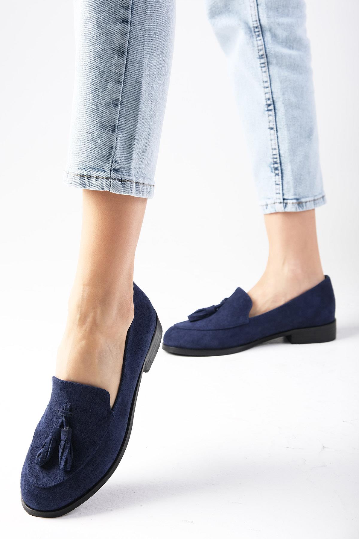 Iris Lacivert Renk Süet Oxford Ayakkabı