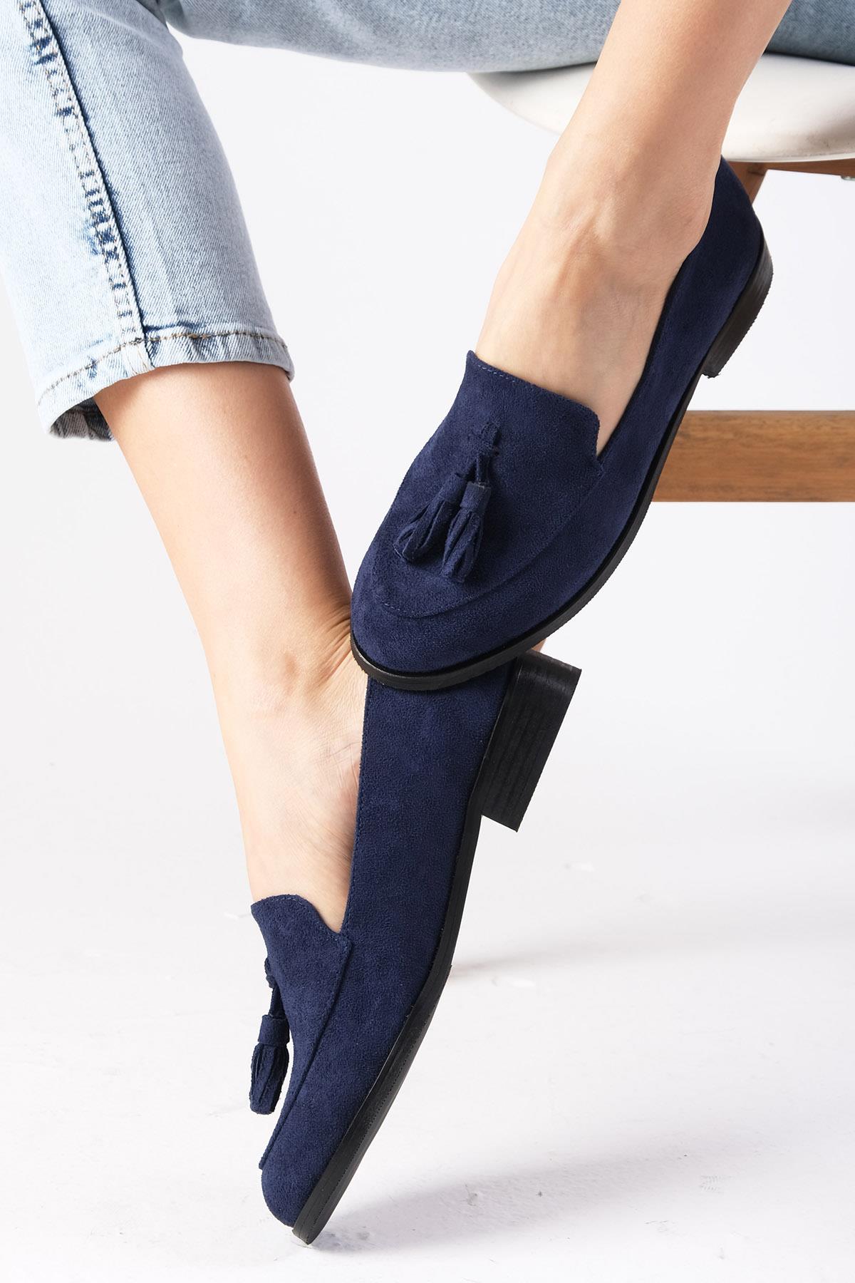 Iris Lacivert Renk Süet Oxford Ayakkabı