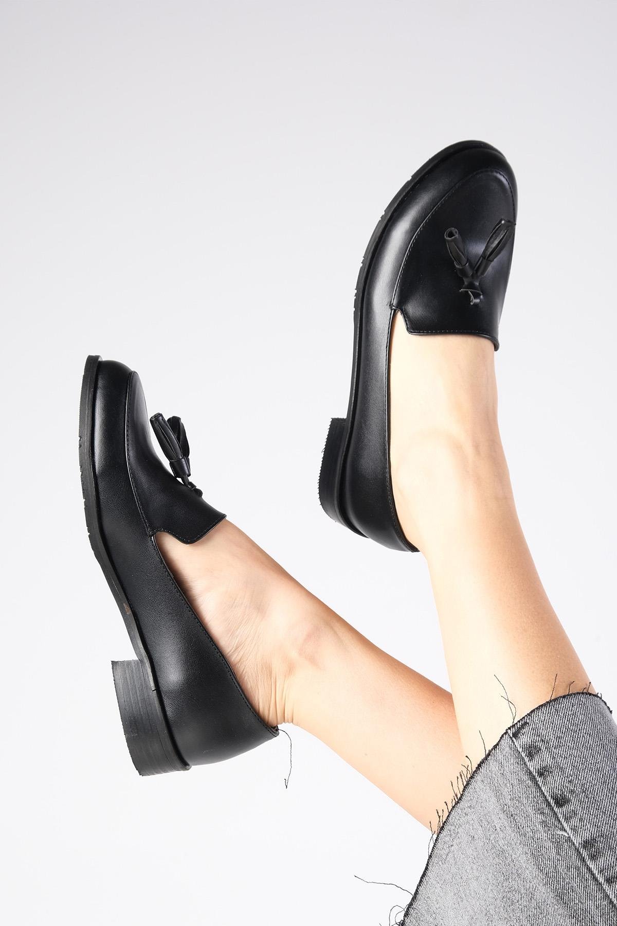 Iris Siyah Renk Oxford Ayakkabı