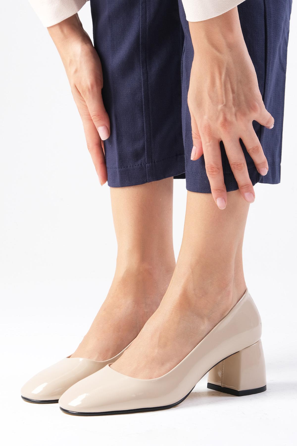 Jade Ten Rengi Rugan Topuklu Ayakkabı