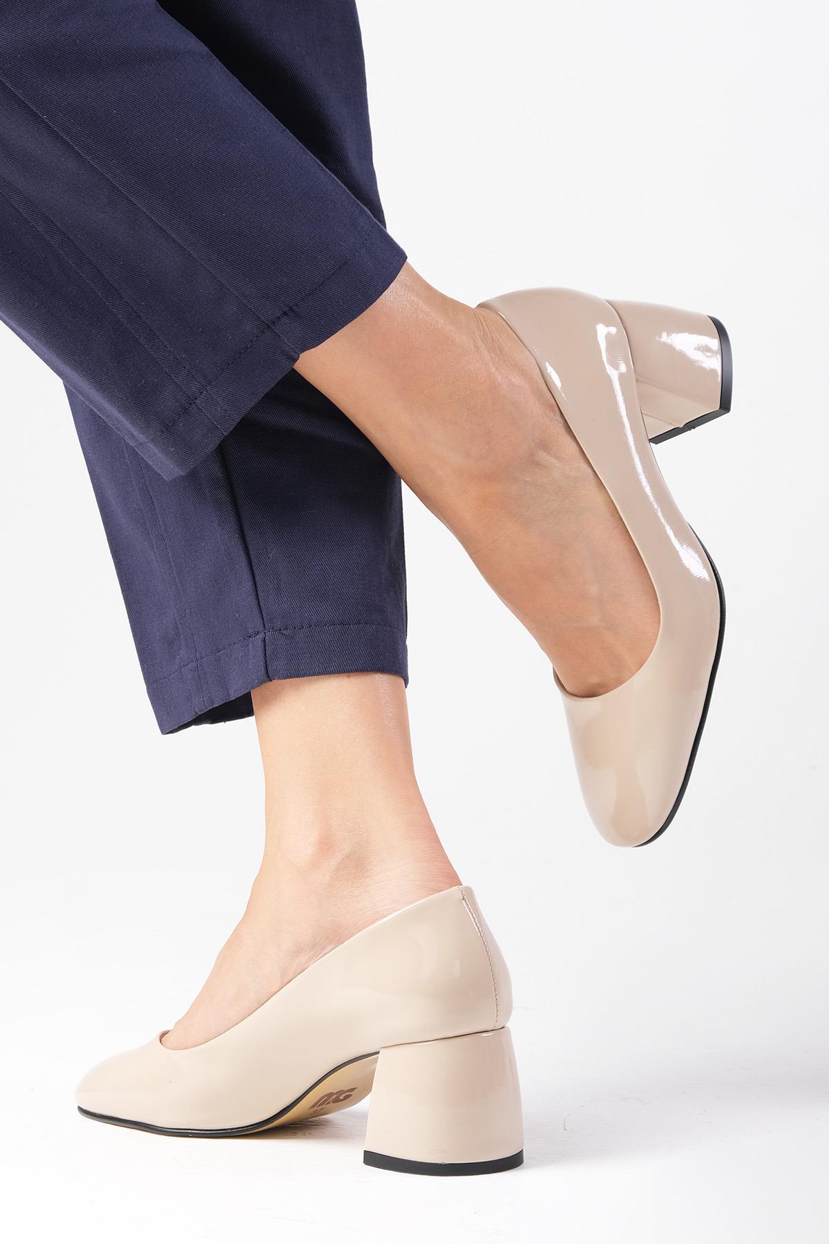 Jade Ten Rengi Rugan Topuklu Ayakkabı