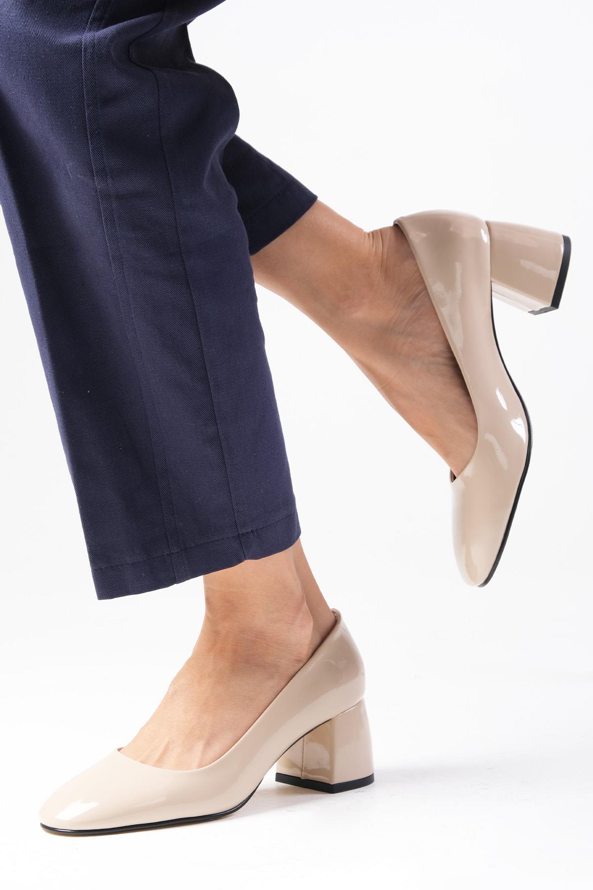 Jade Ten Rengi Rugan Topuklu Ayakkabı