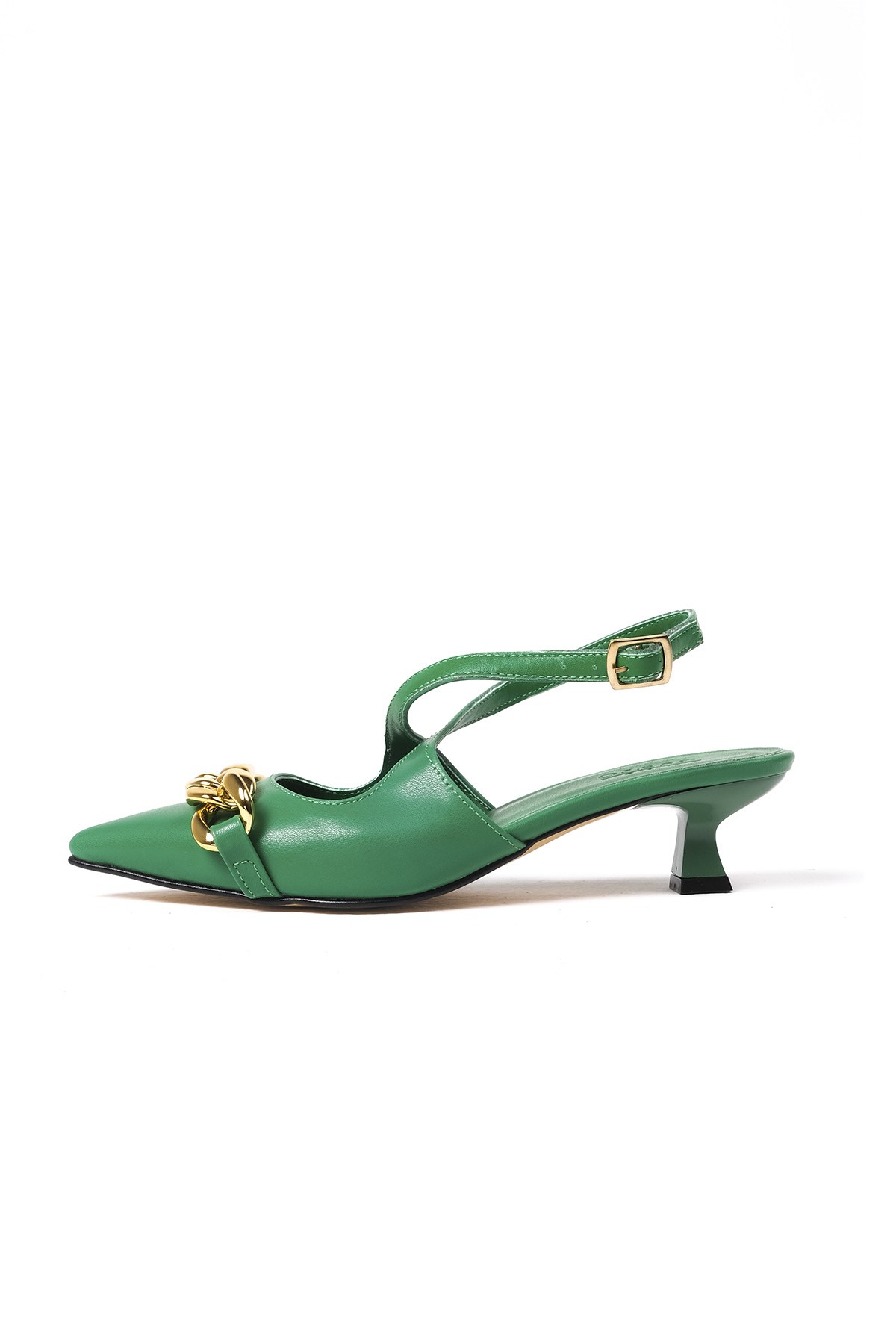 Jenifer Yeşil Renk Mini Topuklu Ayakkabı