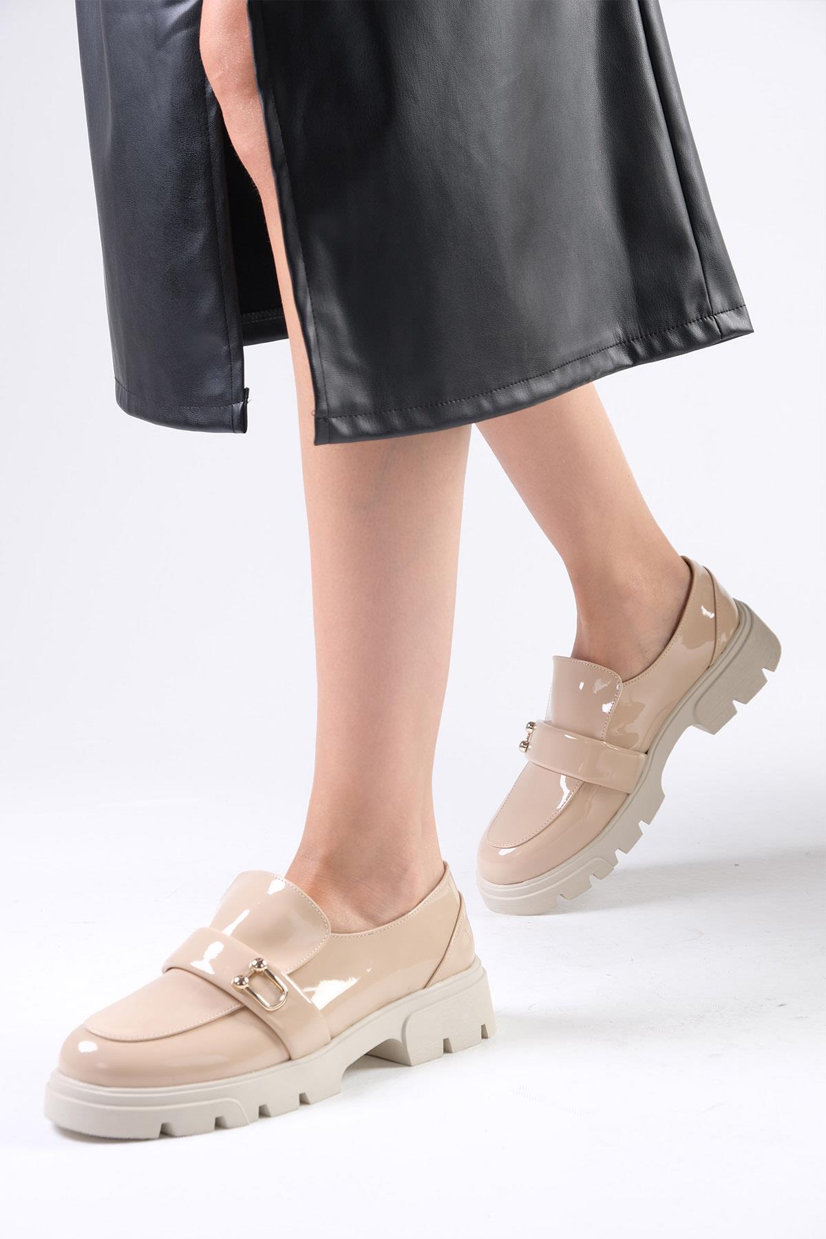 Katy Ten Rengi Kalın Tabanlı Oxford Ayakkabı