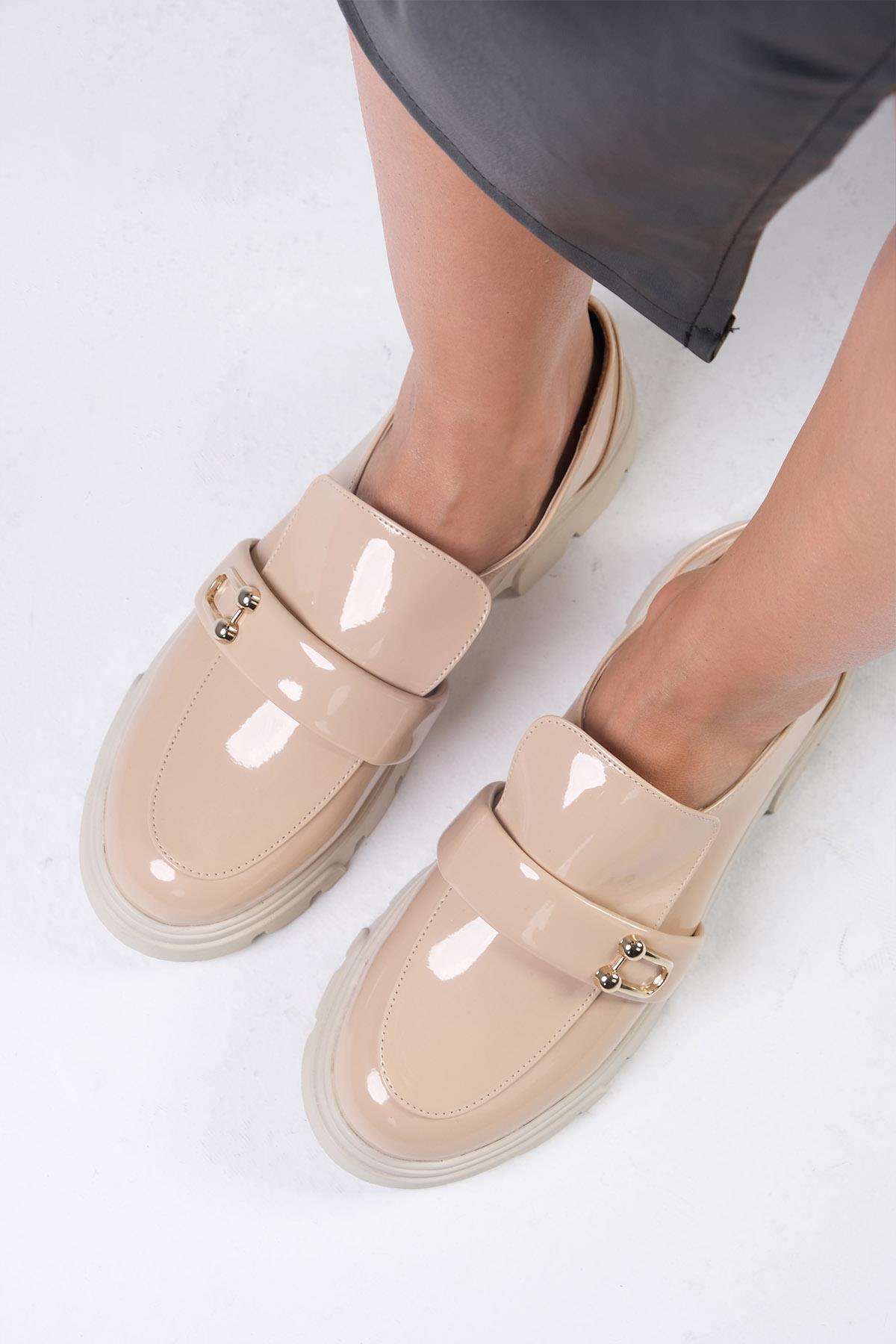 Katy Ten Rengi Kalın Tabanlı Oxford Ayakkabı