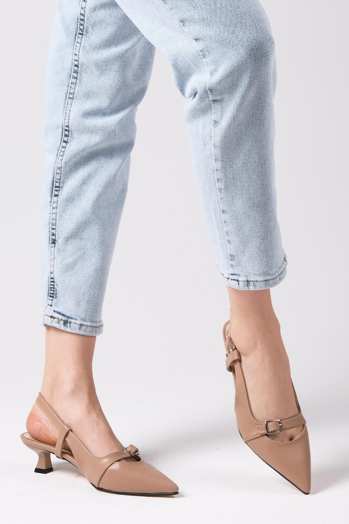 Kristin Vizon Renk Mini Topuklu Ayakkabı