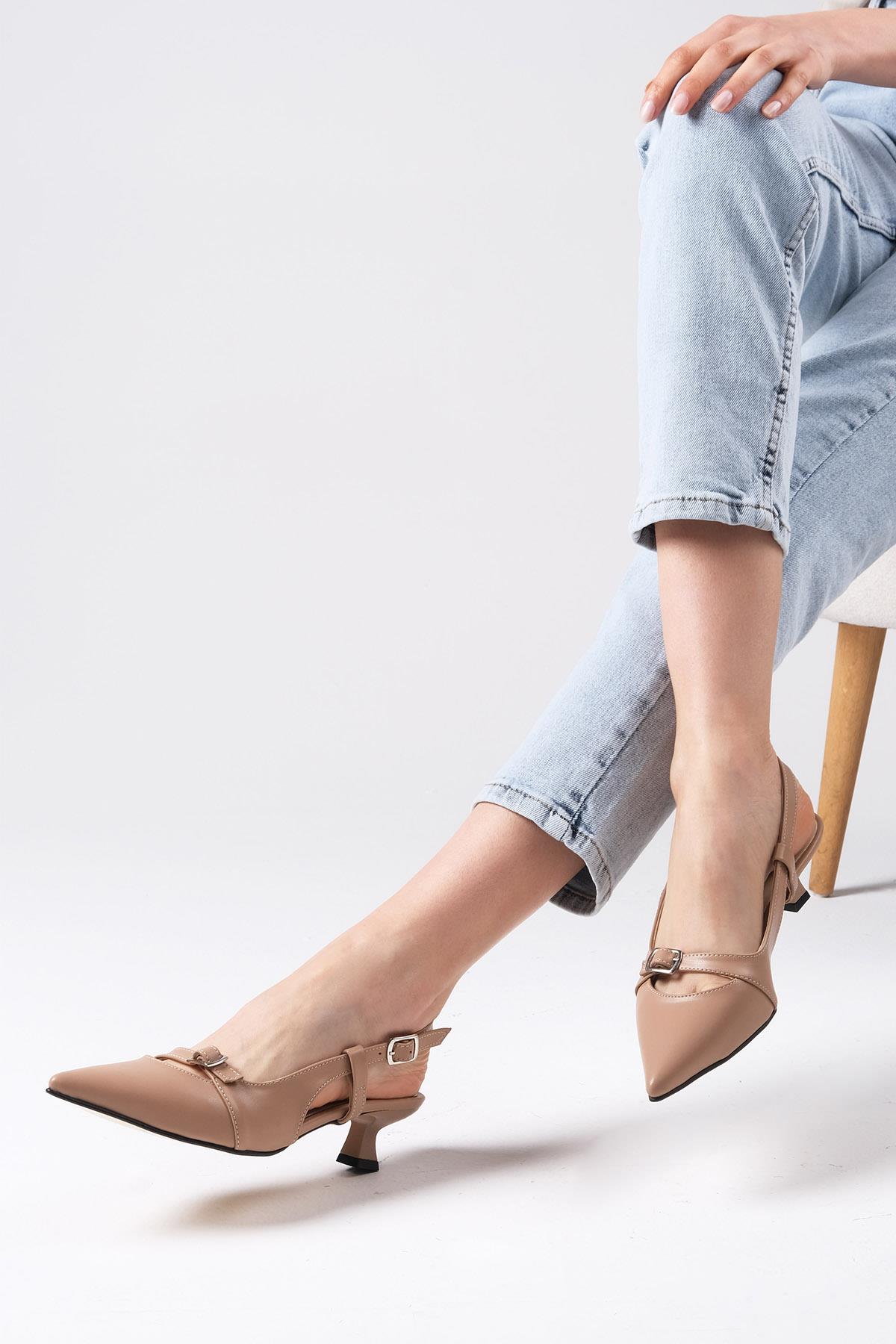 Kristin Vizon Renk Mini Topuklu Ayakkabı