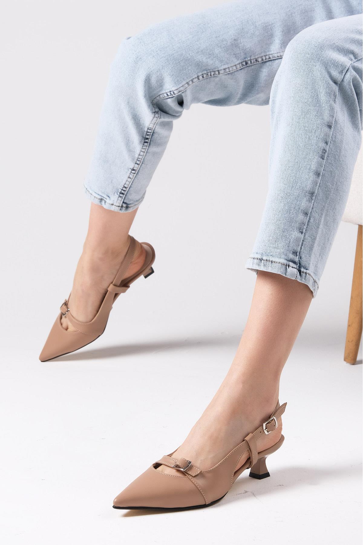 Kristin Vizon Renk Mini Topuklu Ayakkabı