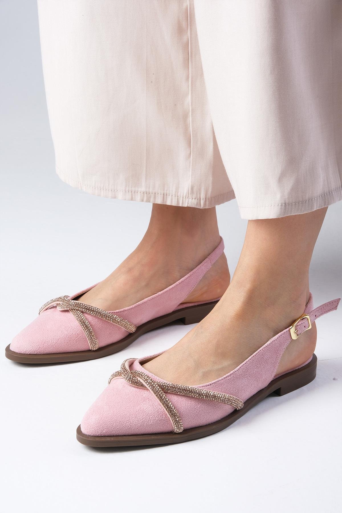 Kyra Pudra Taş Atkılı Babet