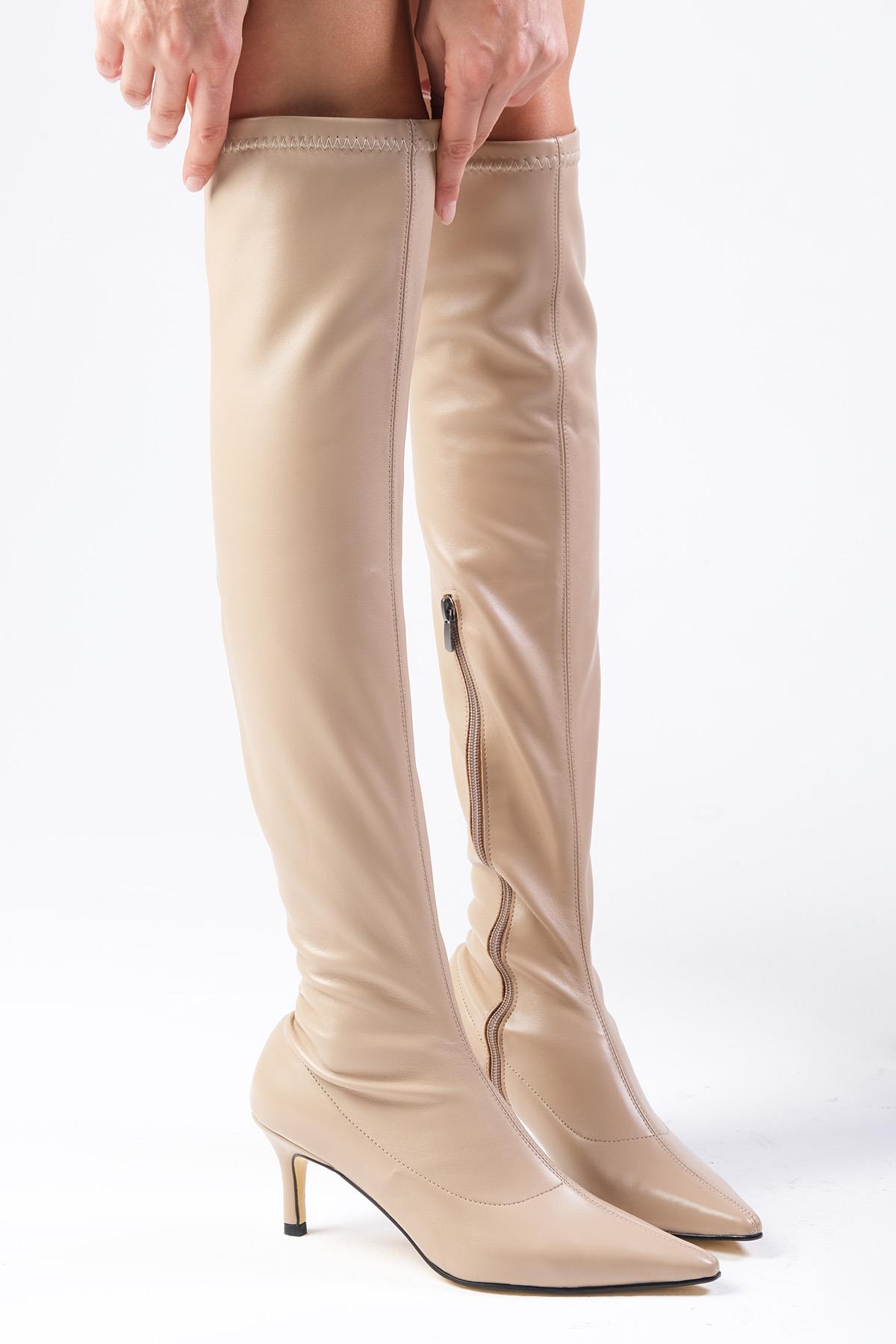 Latisha Ten Renk Streç Çizme