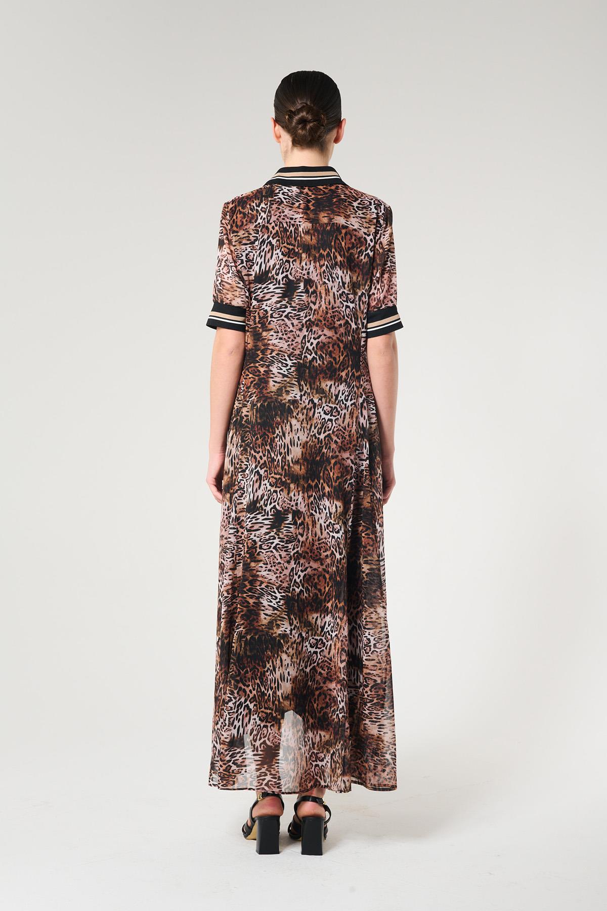 Leopar Desenli Elbise