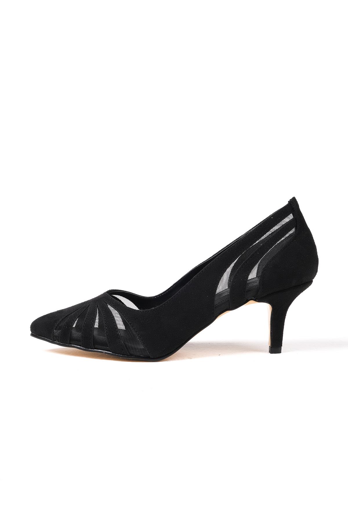 Liana Siyah Renk Kısa Topuklu Ayakkabı
