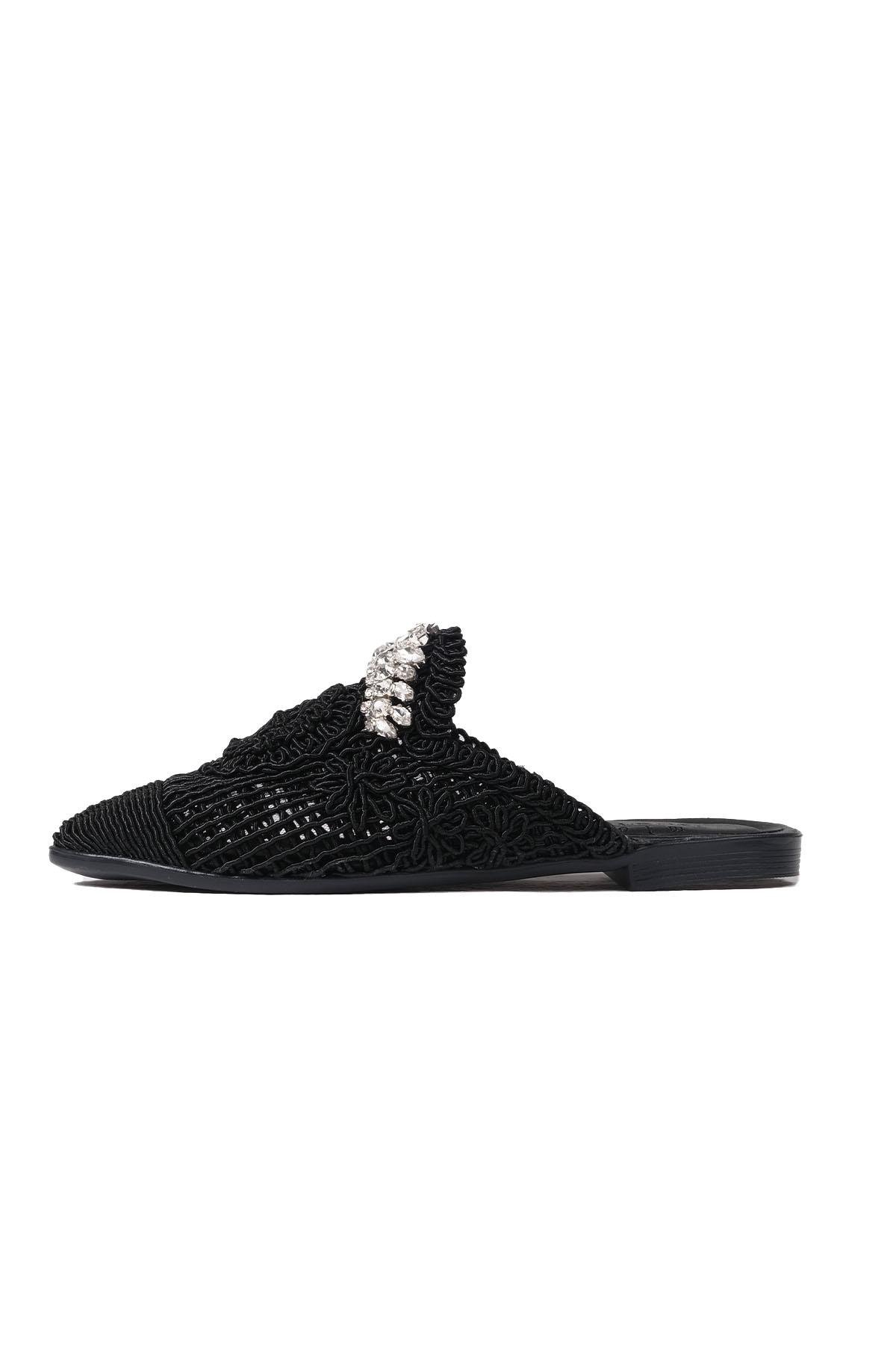 Lisette Siyah Renk Örgü Terlik