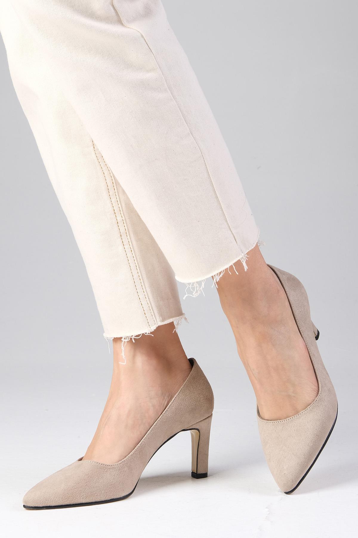Lita Bej Renk Süet Stiletto
