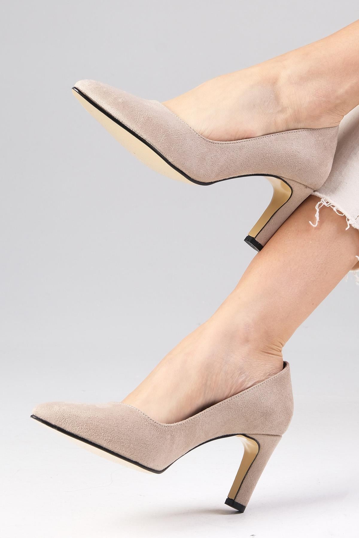 Lita Bej Renk Süet Stiletto