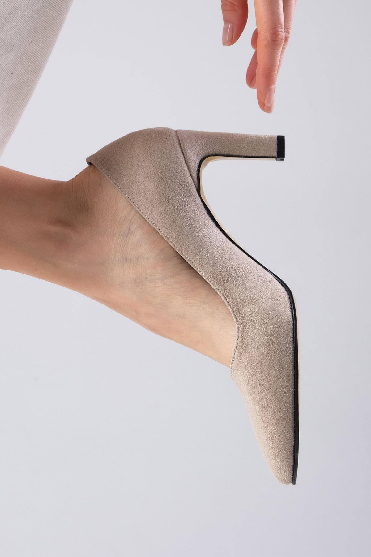 Lita Bej Renk Süet Stiletto