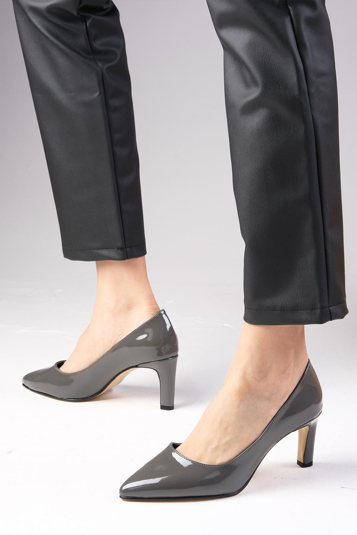 Lita Gri Renk Rugan Stiletto