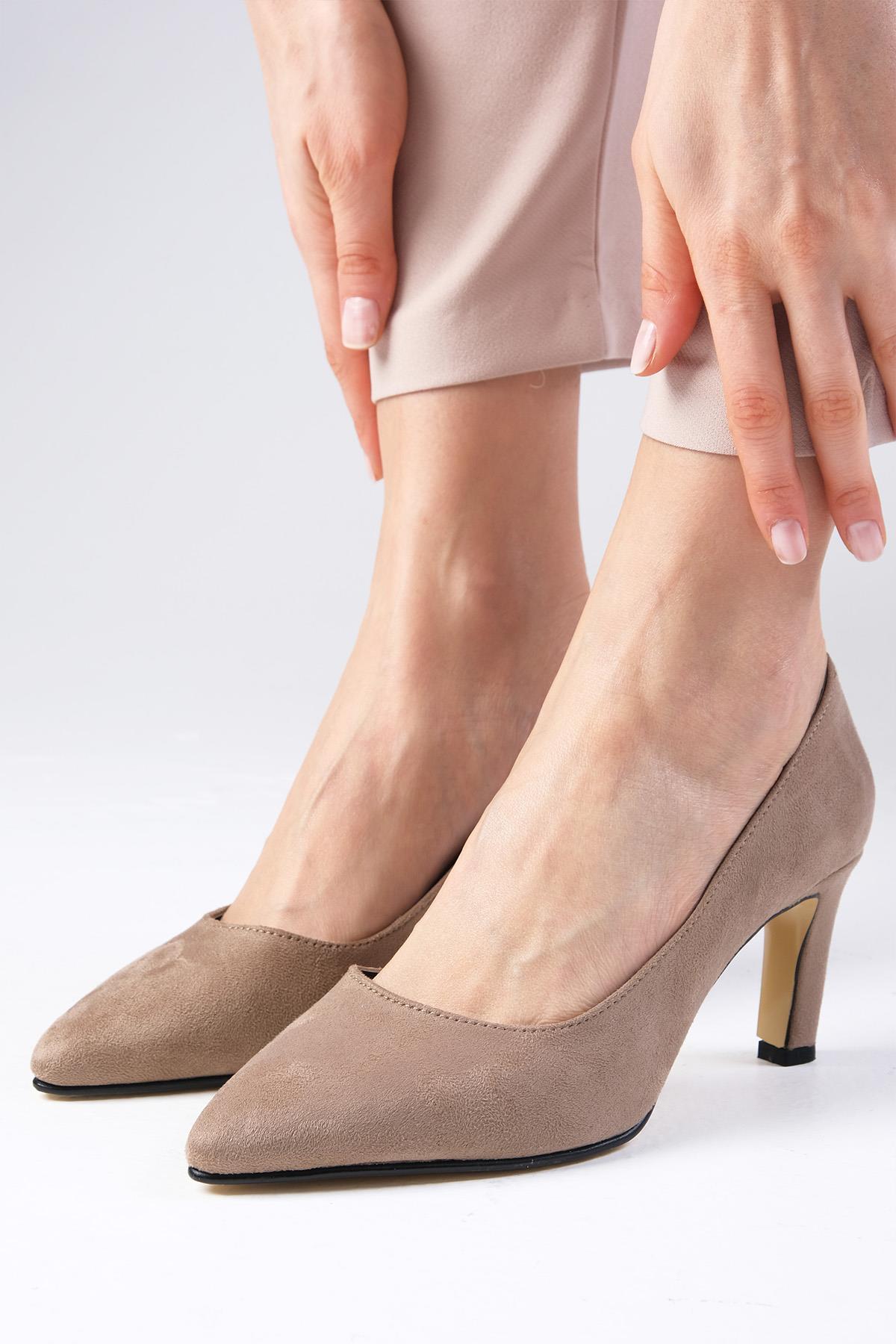 Lita Vizon Renk Süet Topuklu Ayakkabı