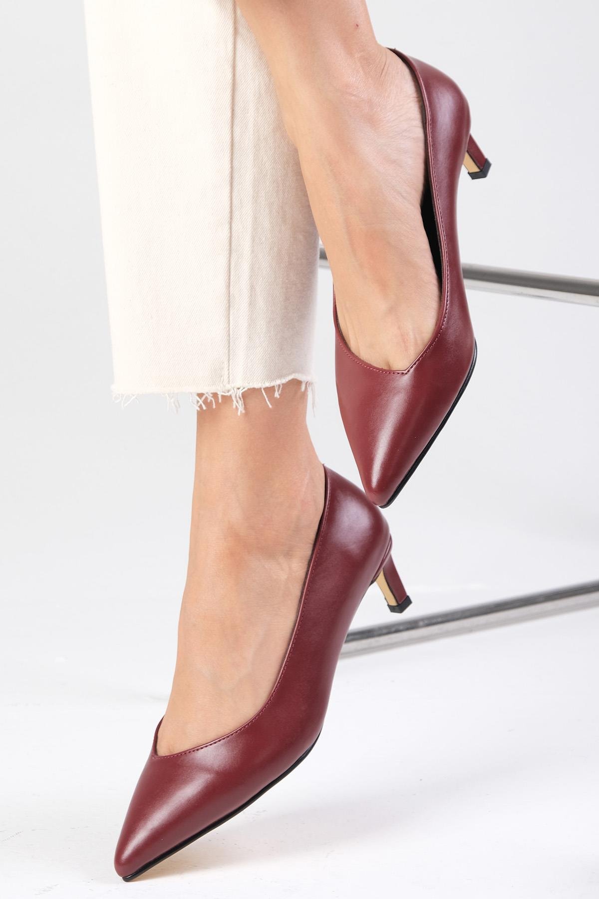 Livia Bordo Renk Topuklu Ayakkabı