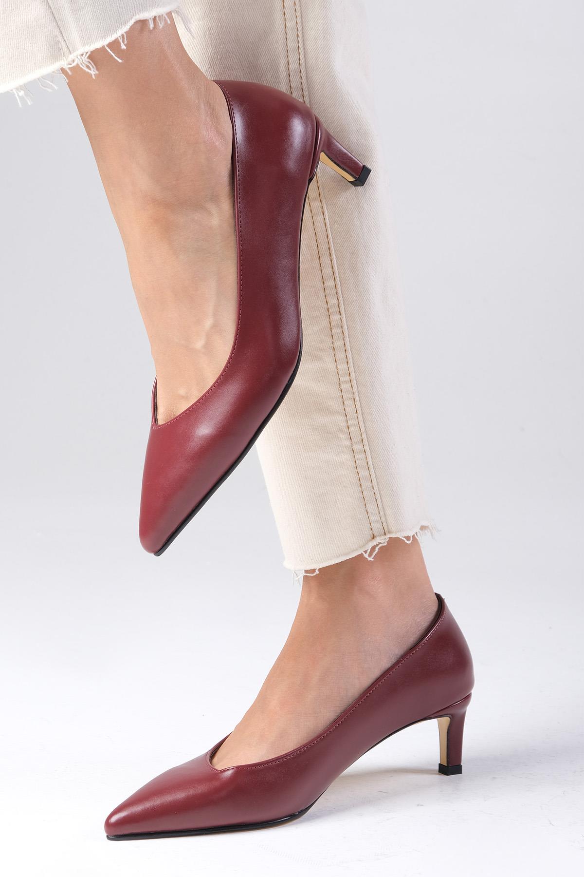 Livia Bordo Renk Topuklu Ayakkabı
