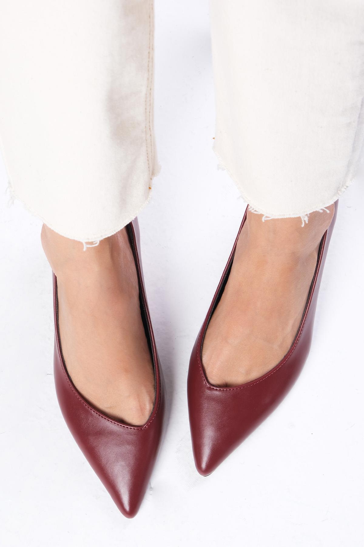 Livia Bordo Renk Topuklu Ayakkabı