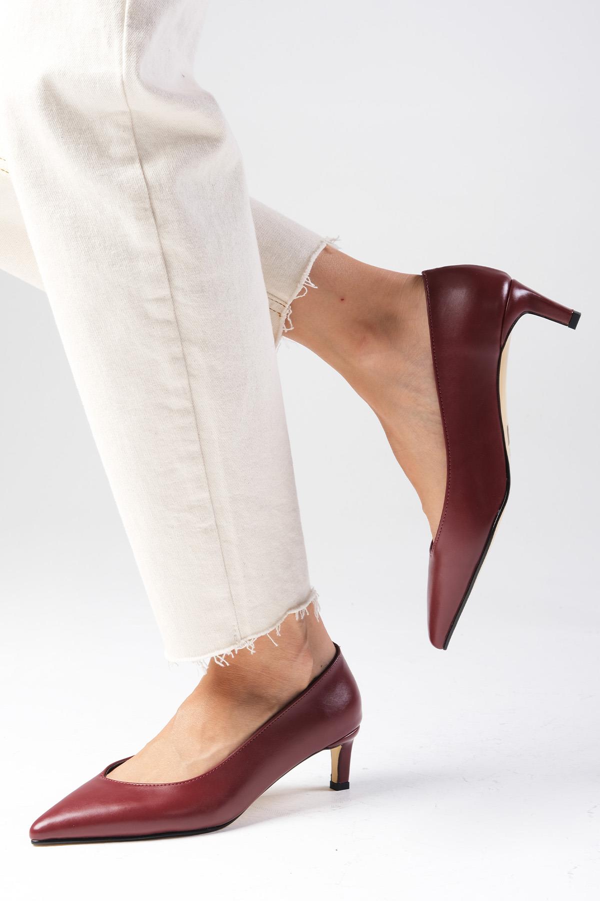 Livia Bordo Renk Topuklu Ayakkabı