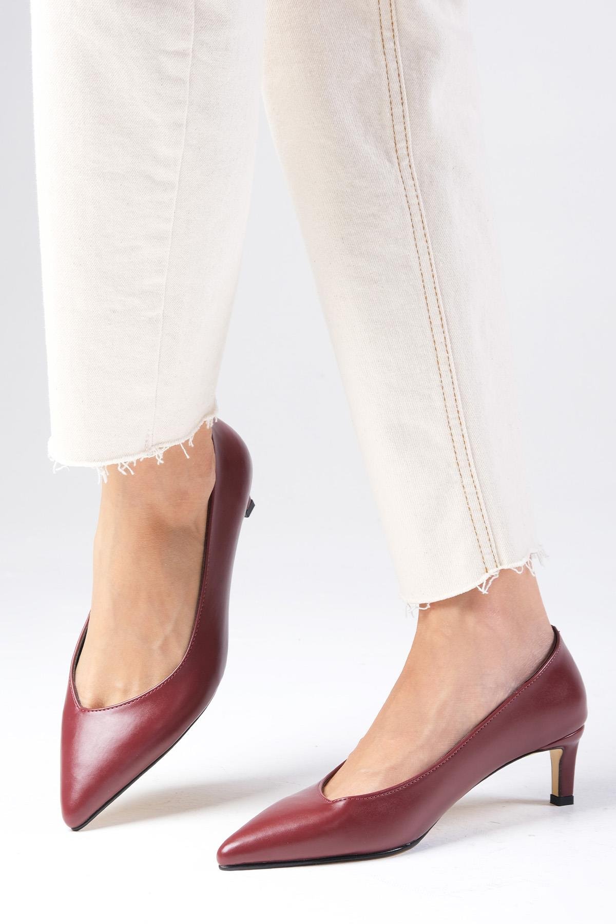 Livia Bordo Renk Topuklu Ayakkabı
