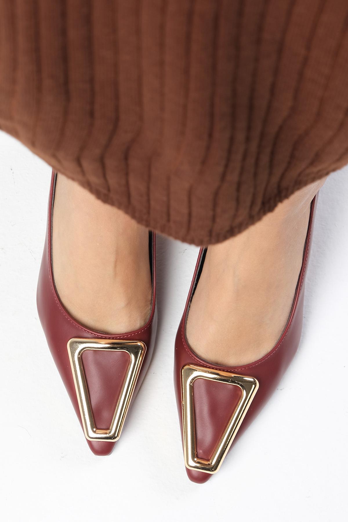 Lucinda Bordo Renk Topuklu Ayakkabı