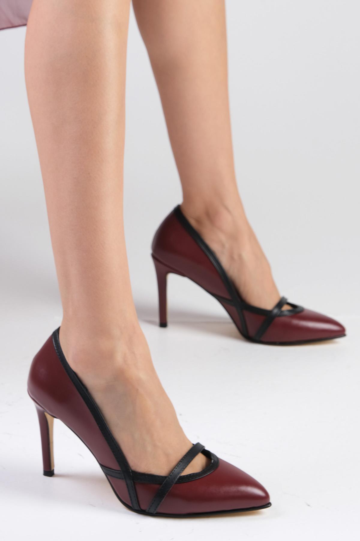 Lucy Bordo Renk Topuklu Ayakkabı