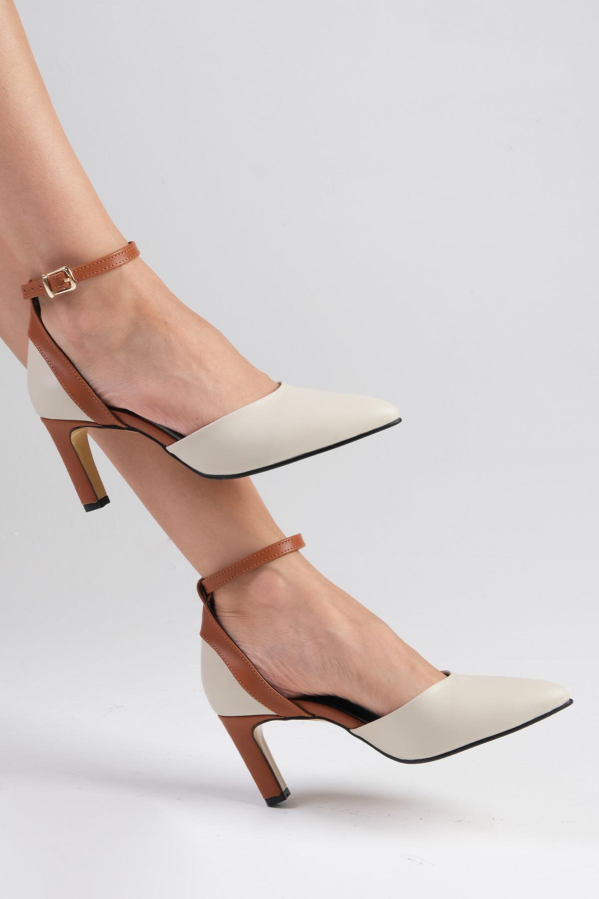 Luna Bej Renk Topuklu Ayakkabı