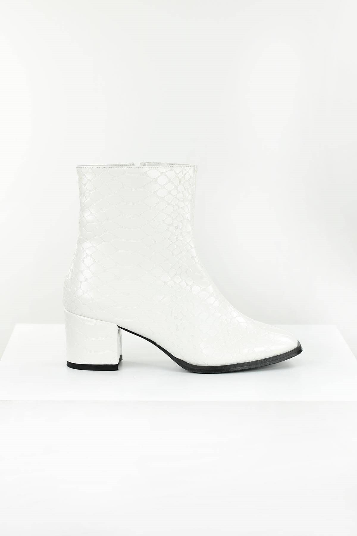 Macy Krokodil Desenli Beyaz Renk Bot