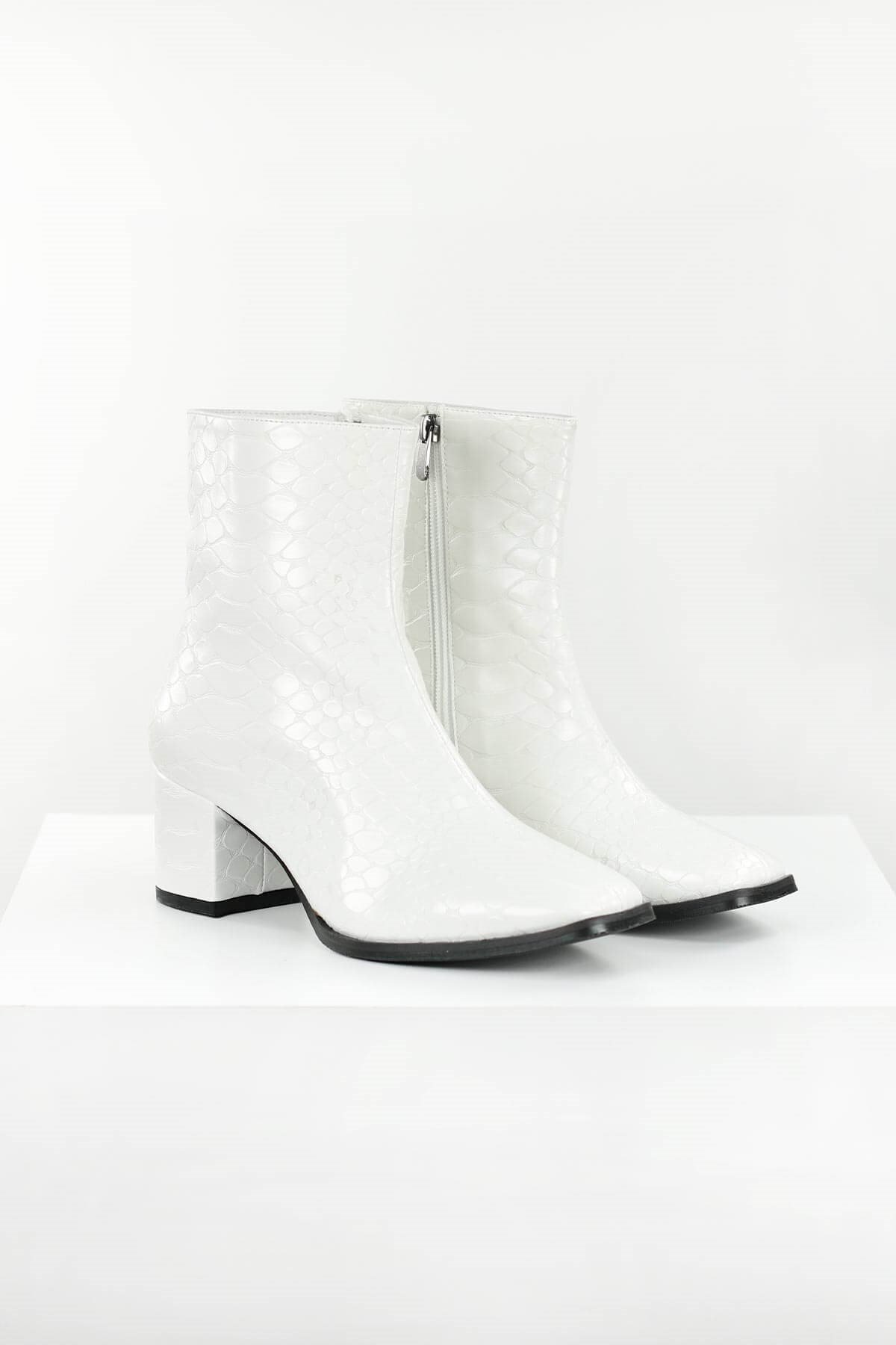 Macy Krokodil Desenli Beyaz Renk Bot