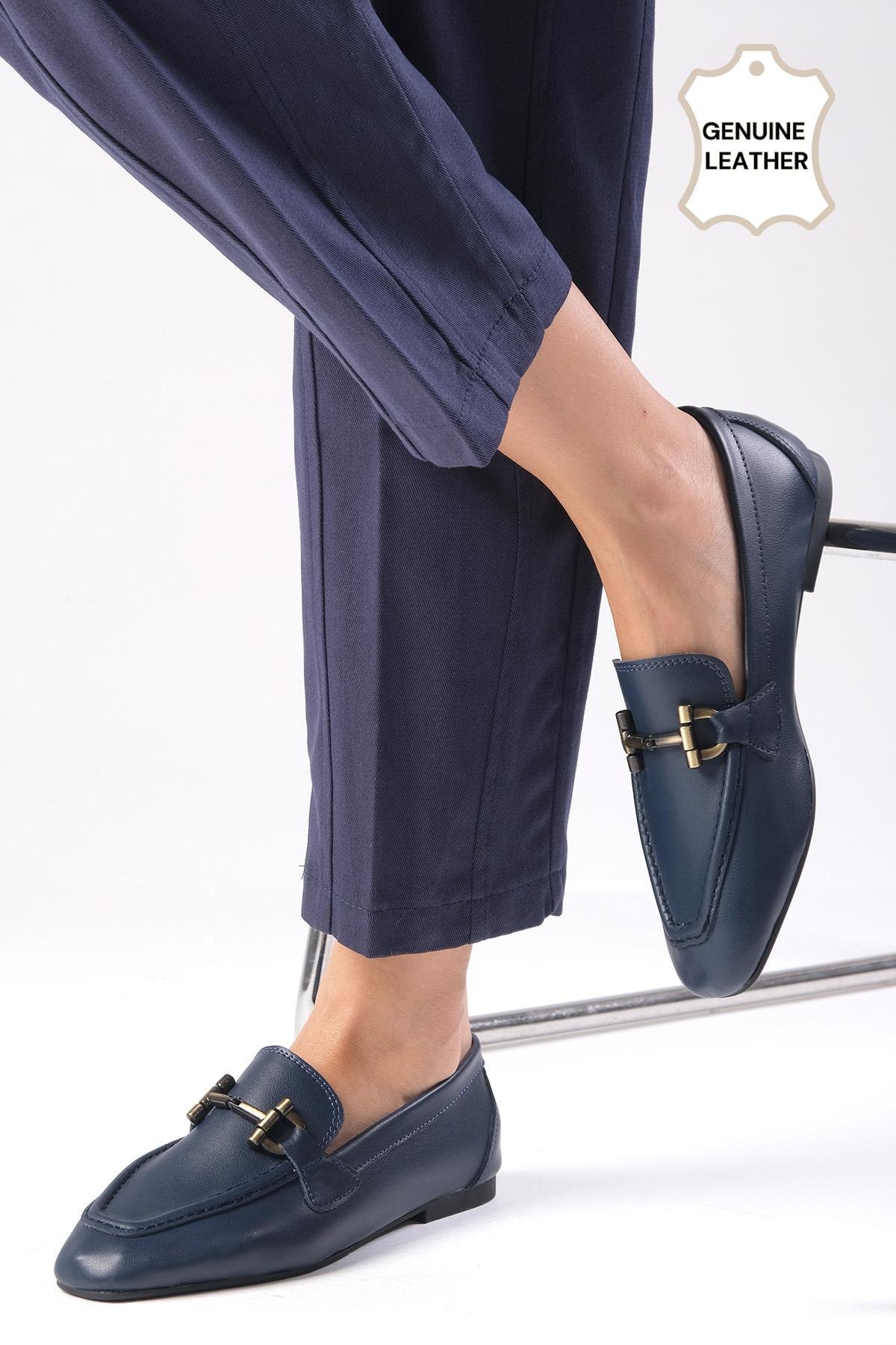 Manon Hakiki Deri Lacivert Renk Loafer
