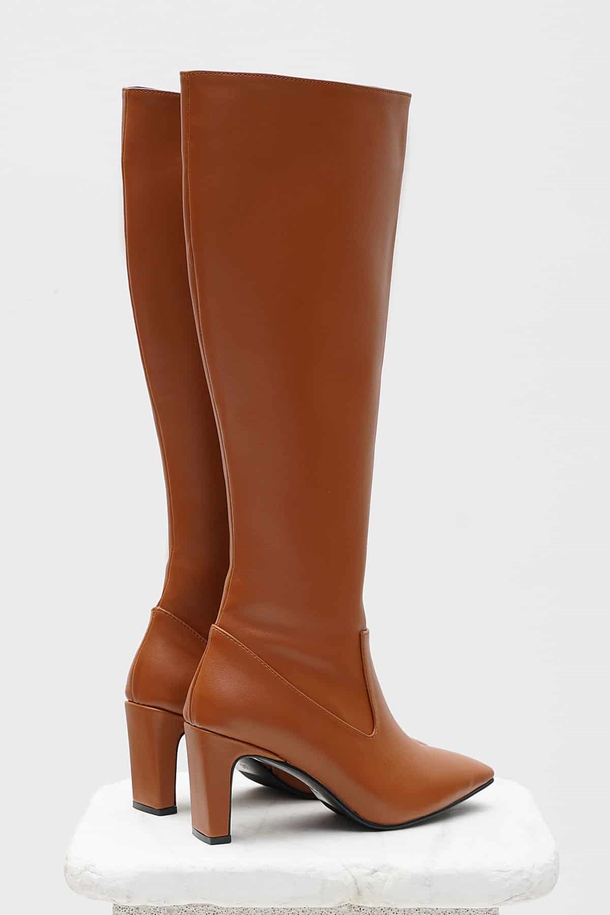 Mariana Taba Küt Burunlu Topuklu Çizme
