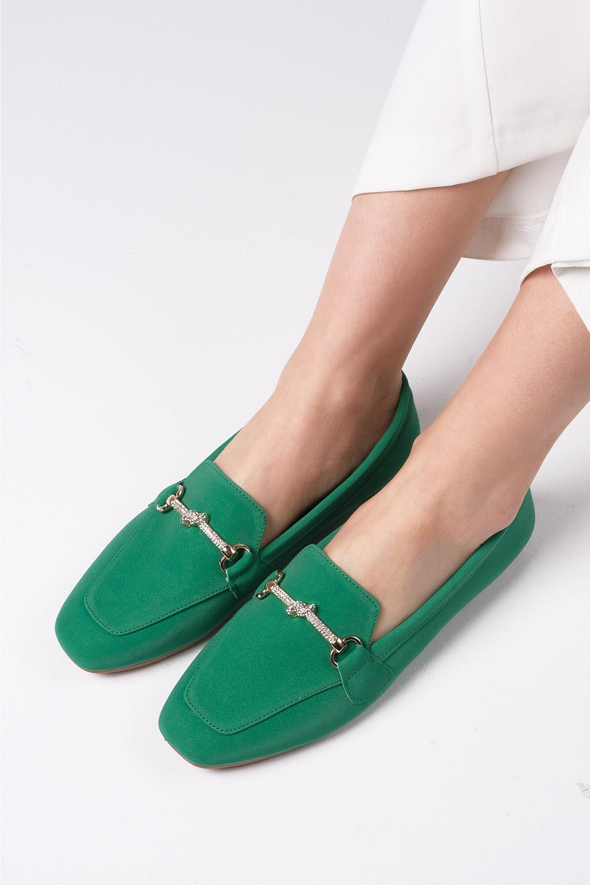 Marisol Yeşil Renk Loafer