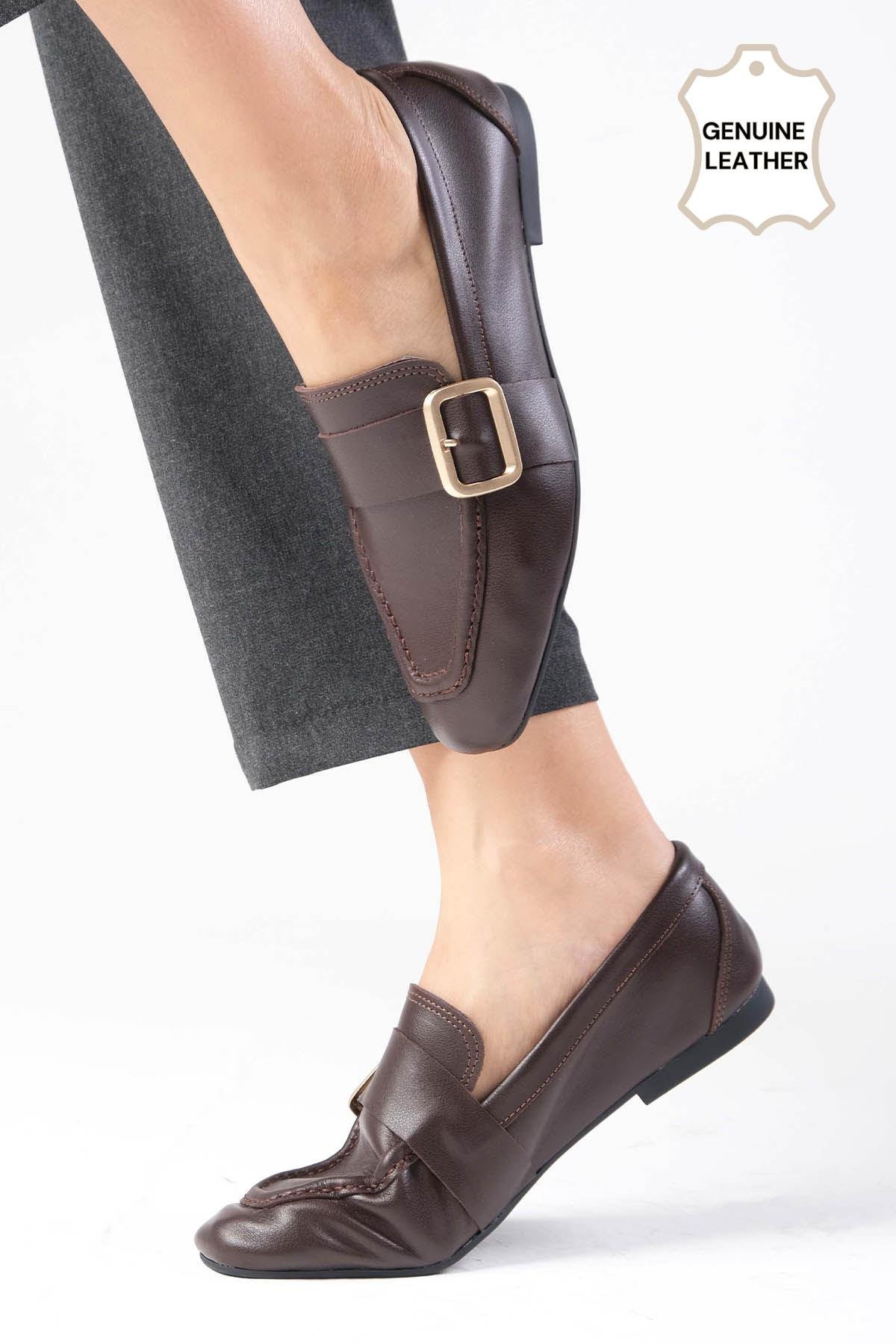 Martina Hakiki Deri Kahverengi Loafer