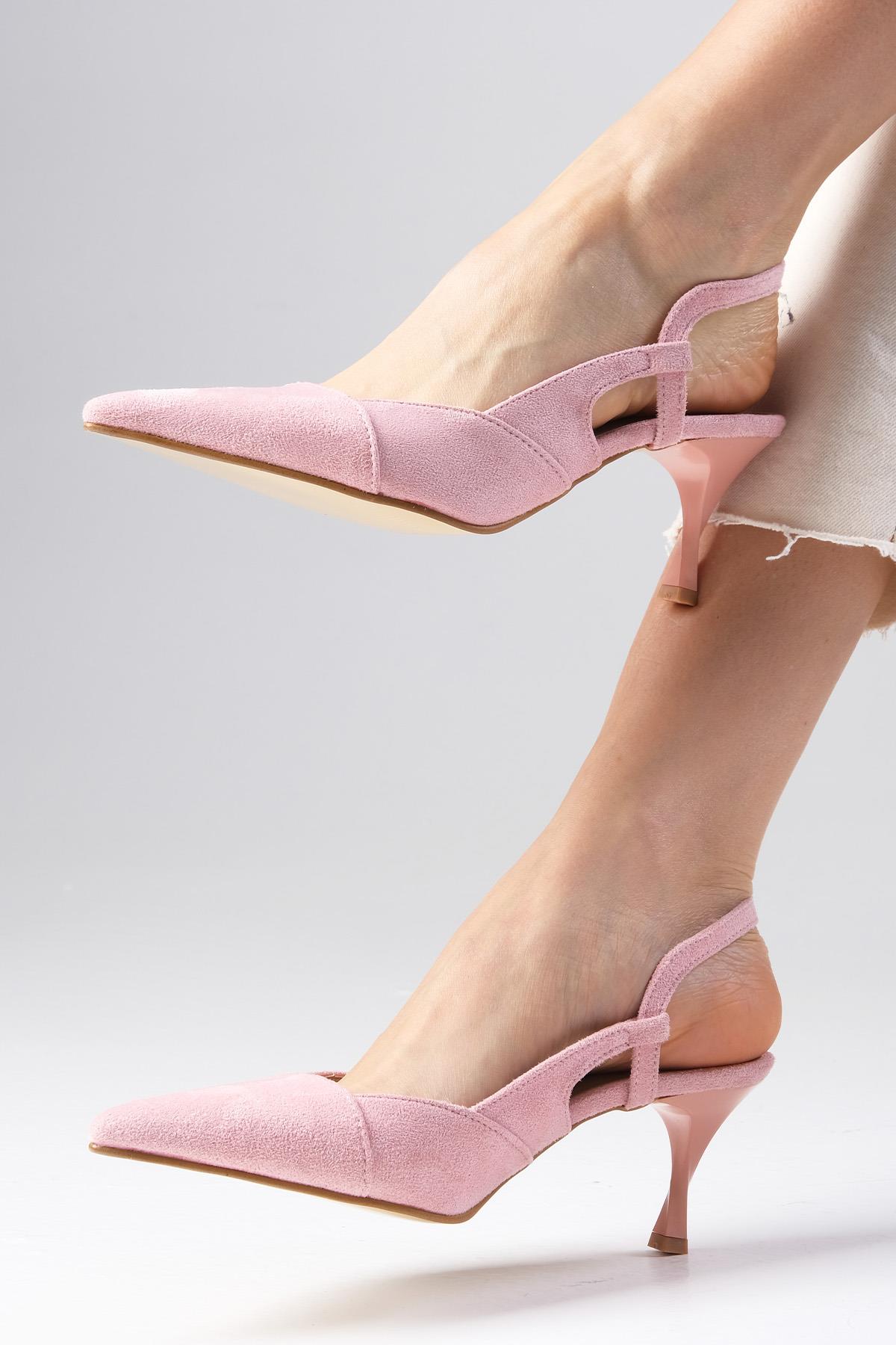 Megan Powder Color Open-Back Heels